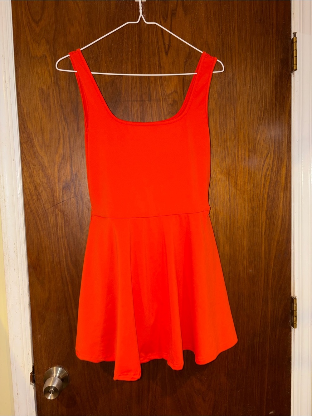 Bright Red Sleeveless Skater Dress